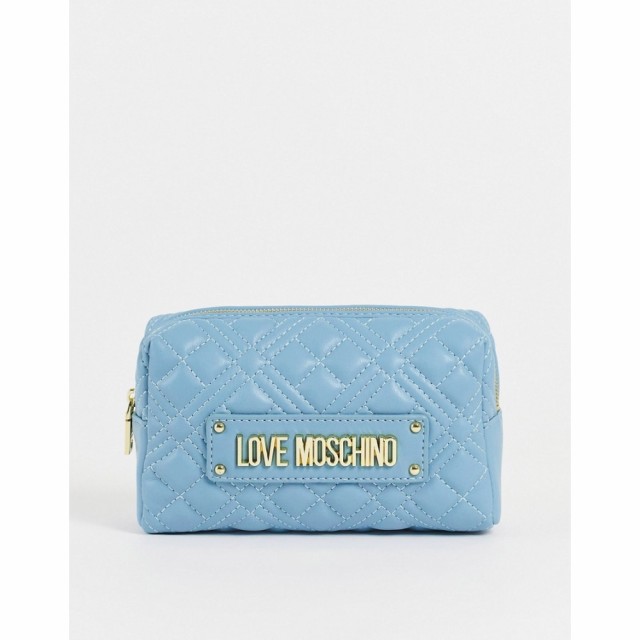 モスキーノ Love Moschino レディース ポーチ 化粧ポーチ Quilted Make Up Bag In Light Blue ライトブルー