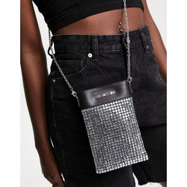 モスキーノ Love Moschino レディース ショルダーバッグ バッグ Chain Detail Pouch Crossbody Bag In Silver シルバー