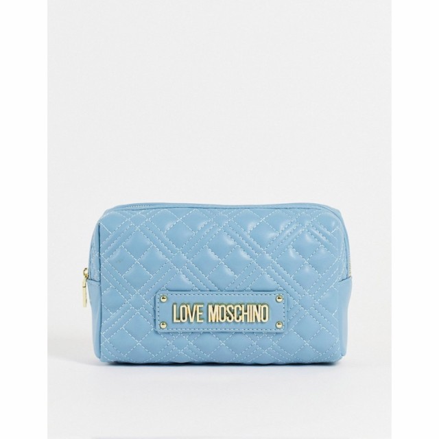 モスキーノ Love Moschino レディース ポーチ 化粧ポーチ Quilted Make Up Bag In Light Blue ライトブルー