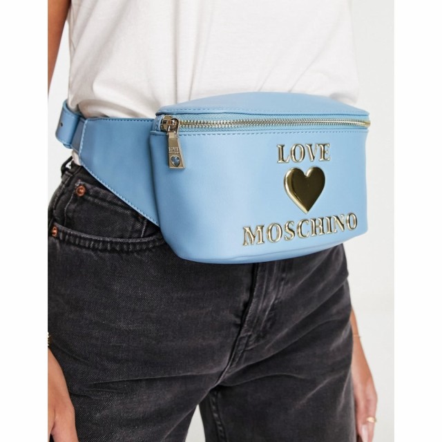 モスキーノ Love Moschino レディース ボディバッグ・ウエストポーチ バッグ Heart Logo Bum Bag In Light Blue ライトブルー