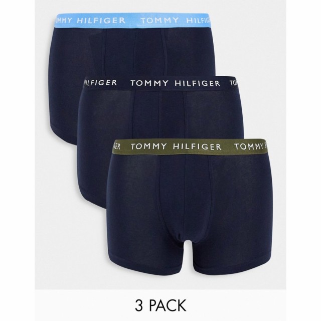 トミー ヒルフィガー Tommy Hilfiger メンズ ボクサーパンツ インナー・下着 3 Pack Trunks In Navy ネイビー