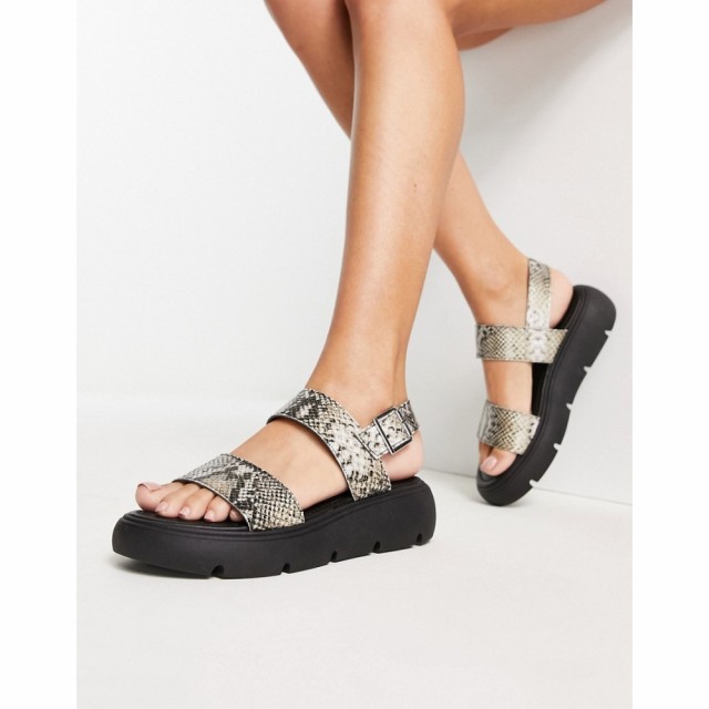 トップショップ Topshop レディース サンダル・ミュール シューズ・靴 Perrie Chunky Sandal In Snake ベージュ