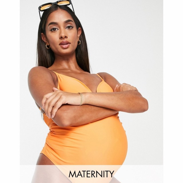 リバーアイランド River Island Maternity レディース ワンピース 水着・ビーチウェア Strappy Plunge Swimsuit In Orange オレンジ