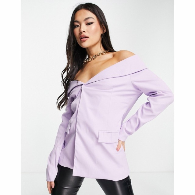 ミッシーエンパイア Missyempire レディース スーツ・ジャケット アウター Off The Shoulder Tailored Blazer Co-Ord In Lilac ライラッ