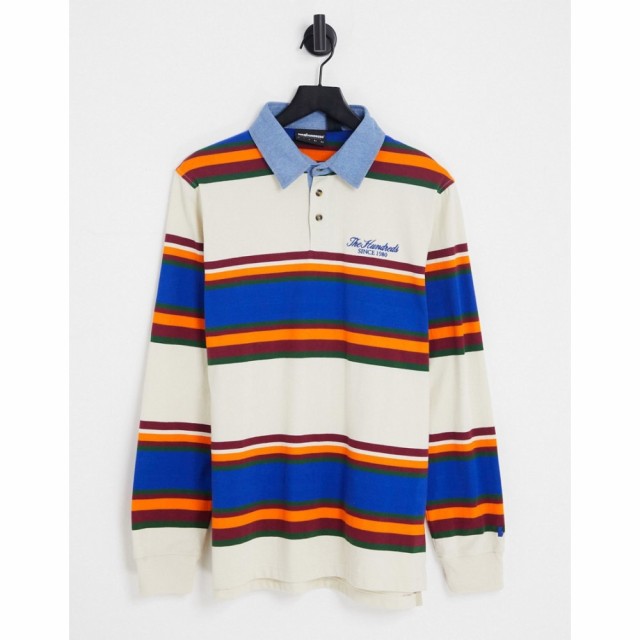 ザハンドレッズ The Hundreds メンズ ポロシャツ トップス Figueroa Striped Long Sleeve Polo In Off White オフホワイト