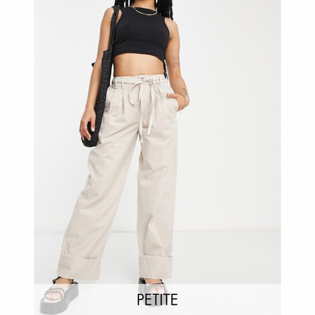 リバーアイランド River Island Petite レディース ボトムス・パンツ Wide Leg Twill Trouser In Cream クリーム