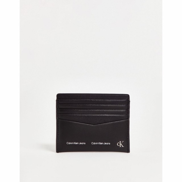 カルバンクライン Calvin Klein Jeans メンズ カードケース・名刺入れ Logo Stripe Cardholder In Black ブラック