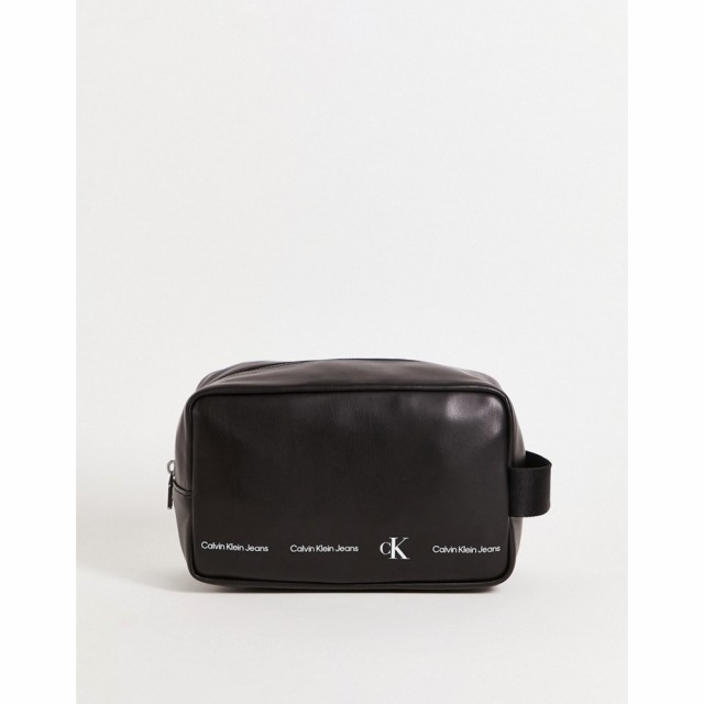 カルバンクライン Calvin Klein Jeans メンズ ポーチ トラベルポーチ Logo Stripe Washbag In Black ブラック