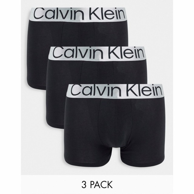 カルバンクライン Calvin Klein メンズ ボクサーパンツ インナー・下着 Steel 3 Pack Cotton Trunks In Black ブラック