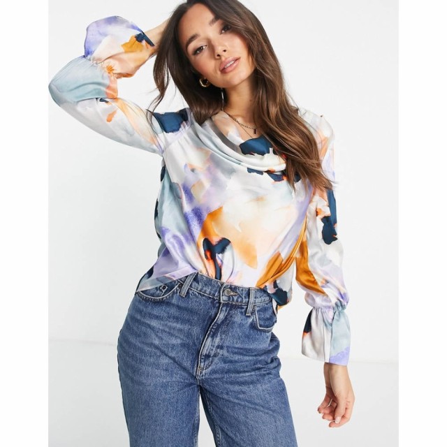 リバーアイランド River Island レディース ブラウス・シャツ トップス Cowl Neck Blouse In Bright Blue