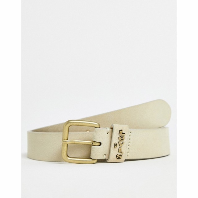 リーバイス Levis レディース ベルト Leather Belt In Cream ライトカーキ