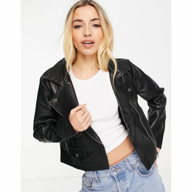 ジェイディーワイ JDY レディース レザージャケット ライダース アウター Faux Leather Biker Jacket In Black ブラック