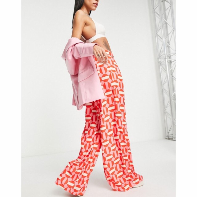 ツイステッドヴンダー Twisted Wunder レディース ボトムス・パンツ Wide Leg Trousers In Pink Geo Print Co-Ord