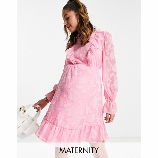 ツイストワンダー Twisted Wunder Maternity レディース ワンピース ミニ丈 ワンピース・ドレス Long Sleeve Mini Dress With Frill Deta