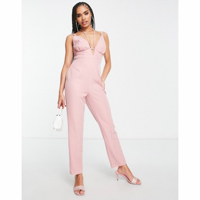 エイソス ASOS DESIGN レディース オールインワン ジャンプスーツ ワンピース・ドレス Strappy Plunge Peg Leg Jumpsuit In Blush ベビー