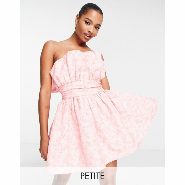 コレクティブザラベル Collective The Label Petite レディース ワンピース バンドゥ ミニ丈 Bandeau Ruched Waist Mini Dress In Textur