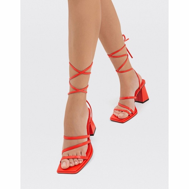 ストラディバリウス Stradivarius レディース サンダル・ミュール シューズ・靴 Strappy Block Heel Sandal In Orange オレンジ