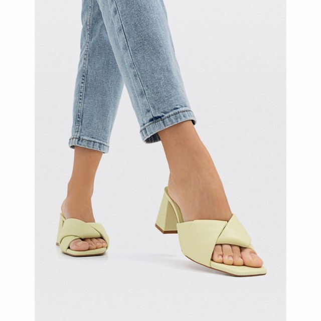 ストラディバリウス Stradivarius レディース サンダル・ミュール シューズ・靴 Cross Strap Mules In Light Lime グリーン