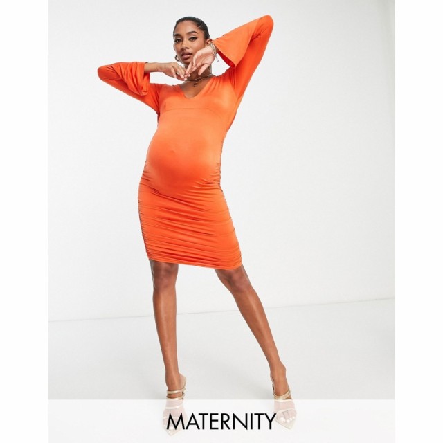 ジェイデッドローズ Jaded Rose Maternity レディース ワンピース ミニ丈 ワンピース・ドレス Ruched Mini Dress With Draped Back In Or