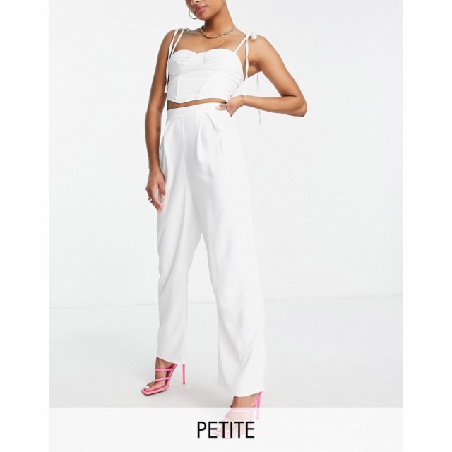 ジェイデッドローズ Jaded Rose Petite レディース ボトムス・パンツ High Waist Wide Leg Trousers In White Co-Ord ホワイト