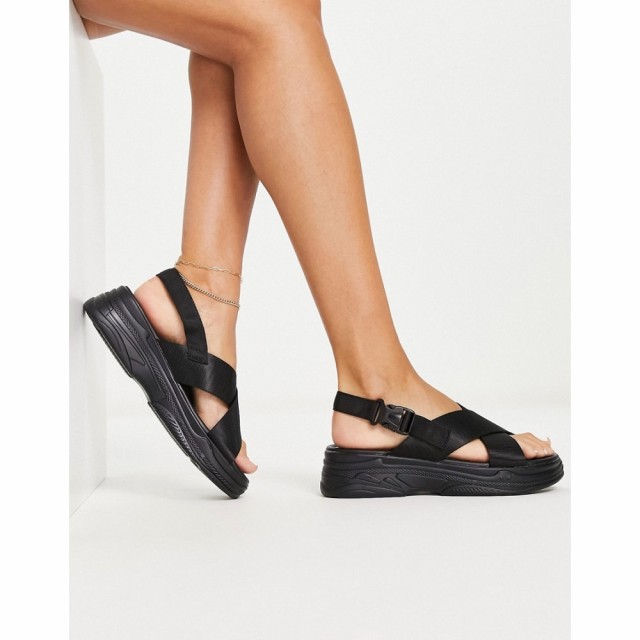 ヴェロモーダ Vero Moda レディース サンダル・ミュール 厚底 シューズ・靴 Flatform Buckle Detail Sandals In Black ブラック