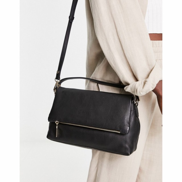 ポール コステロー Paul Costelloe レディース ショルダーバッグ バッグ Leather Flap Over Shoulder Bag In Black ブラック