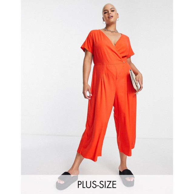 ヴェロモーダ Vero Moda Curve レディース オールインワン ジャンプスーツ ワンピース・ドレス Wrap Front Jumpsuit In Red スパイシーオ