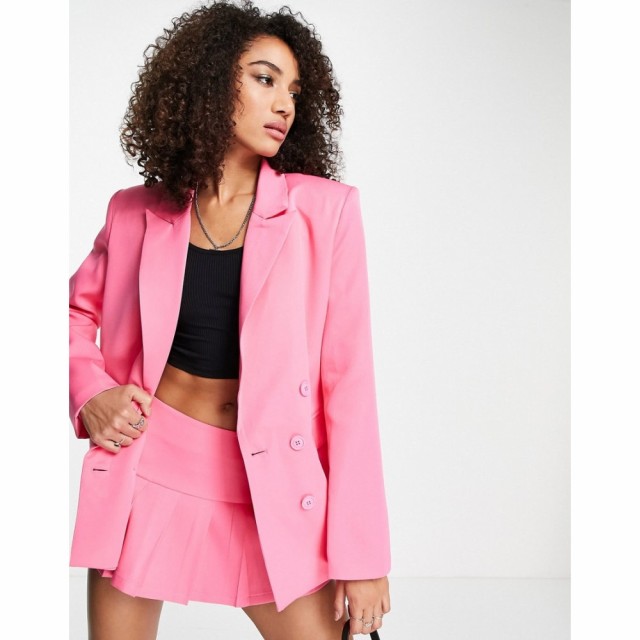 KYO レディース スーツ・ジャケット アウター Kyo Boxy Double Breasted Blazer Co-Ord In Hot Pink ピンク