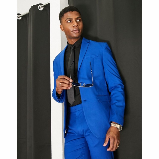 ニュールック New Look メンズ スーツ・ジャケット アウター Skinny Suit Jacket In Bright Blue ブライトブルー