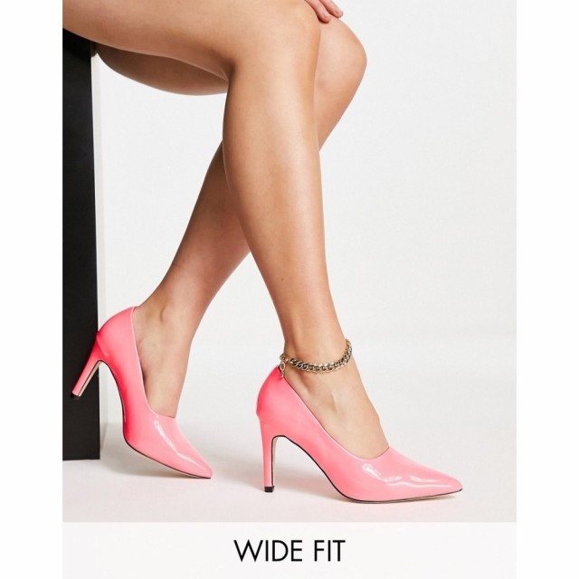 シンプリー ビー Simply Be Wide Fit レディース ヒール シューズ・靴 Heeled Shoes In Neon Pink ネオンピンク