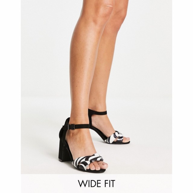 シンプリー ビー Simply Be Wide Fit レディース サンダル・ミュール シューズ・靴 Zebra Print Sandals In Black