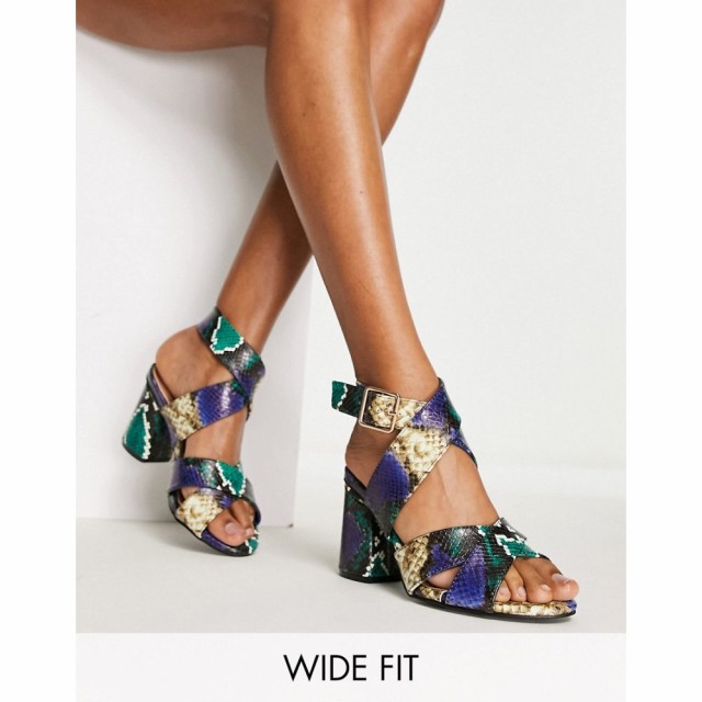 シンプリー ビー Simply Be Wide Fit レディース サンダル・ミュール シューズ・靴 Sandal In Blue Snake ブルー