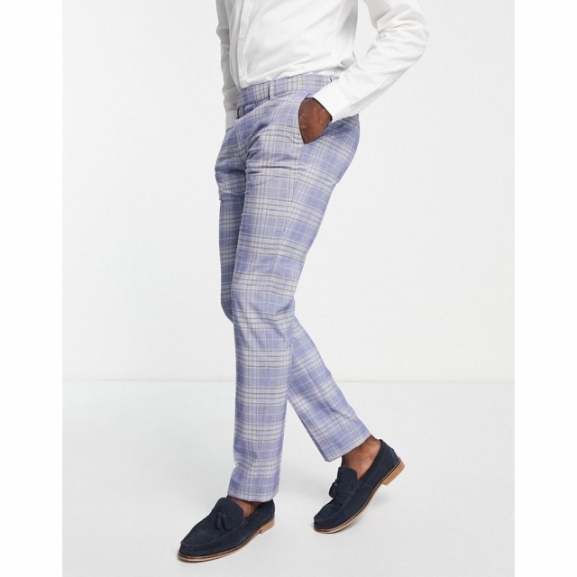 ベンシャーマン Ben Sherman メンズ スラックス スキニー ボトムス・パンツ Skinny Check Suit Trousers In Blue ブルー