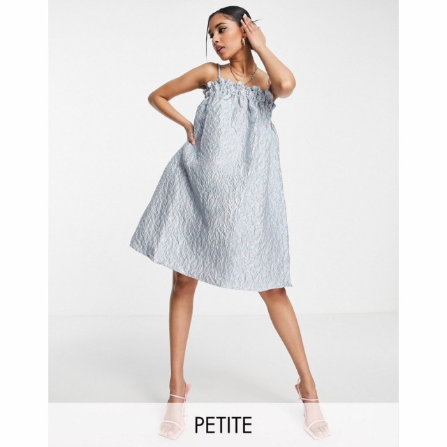 ピーシーズ Pieces Petite レディース ワンピース キャミワンピ ワンピース・ドレス Premium Jacquard Cami Trapeze Midi Dress In Icy B