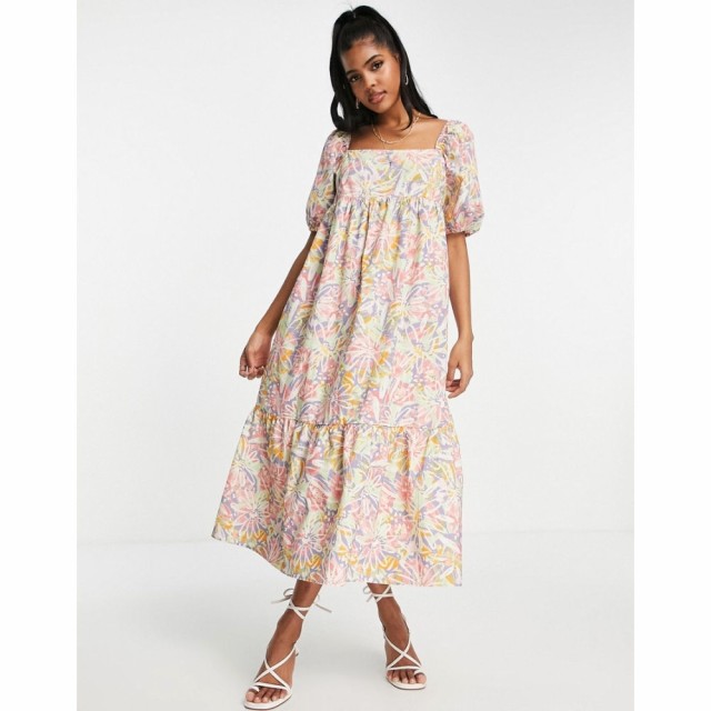 ノーバディーズ チャイルド Nobodys Child レディース ワンピース Organic Cotton Kendall Square Neck Dress In Multicolour マルチカラ