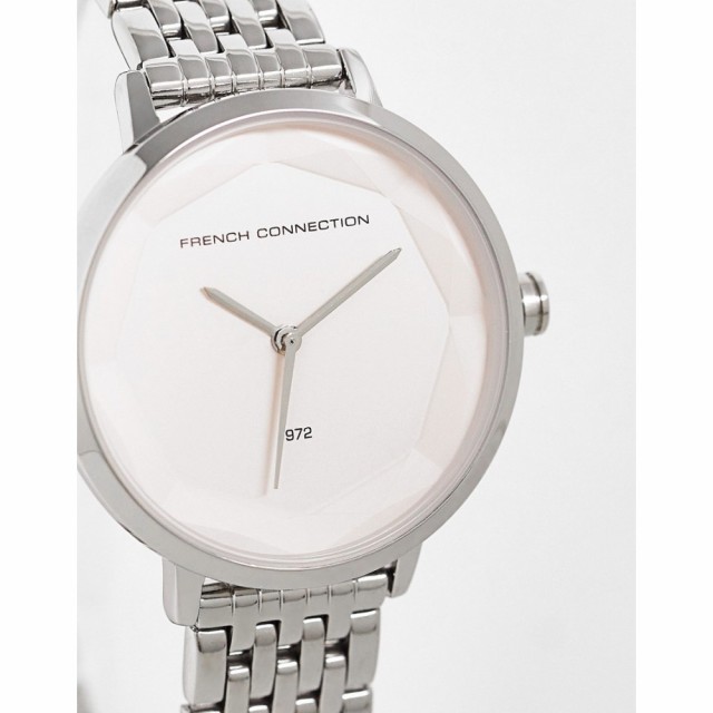 フレンチコネクション French Connection レディース 腕時計 Chunky Link Strap Watch In Silver With Pink Dial シルバー