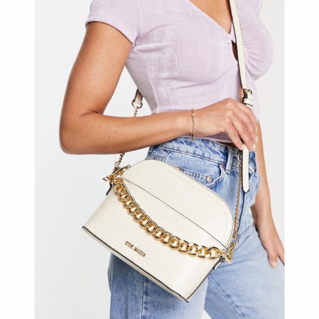 スティーブ マデン Steve Madden レディース ショルダーバッグ バッグ Bcher Dome Cross Body Bag In White Croc ライトベージュ