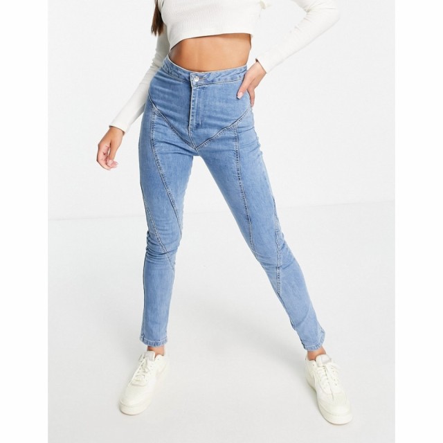 プリティリベリアス Rebellious Fashion レディース ジーンズ・デニム ボトムス・パンツ Stretch Jeans With Contour Seam In Mid Blue