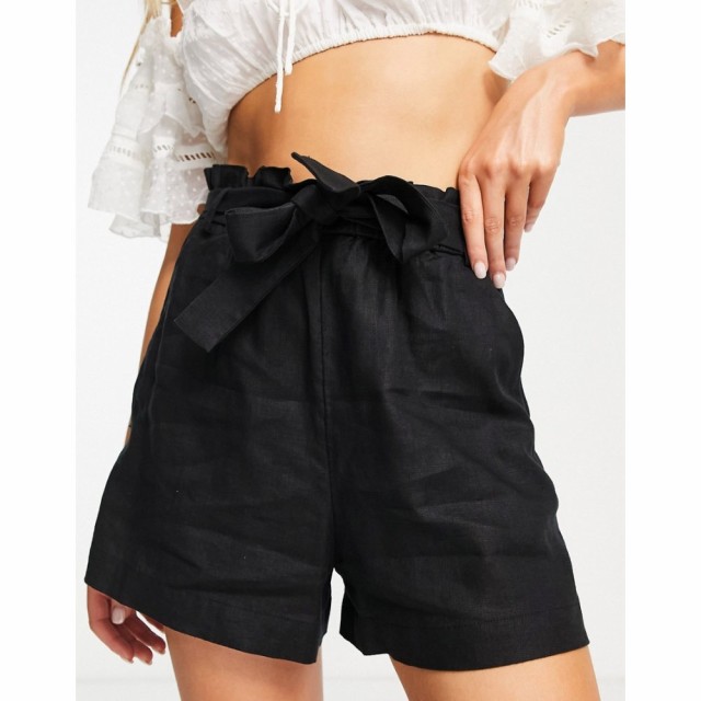 アンドアザーストーリーズ and Other Stories レディース ショートパンツ ボトムス・パンツ Tie Waist Linen Shorts In Black ブラック