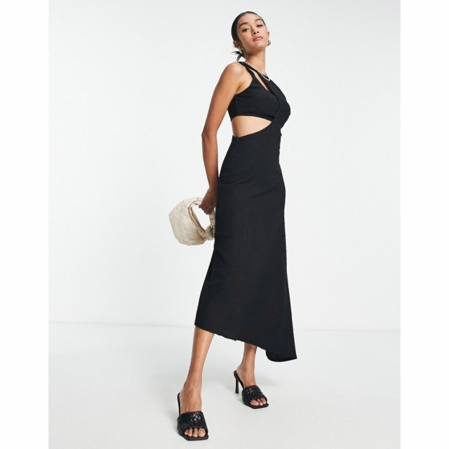 トップショップ Topshop レディース ワンピース ミドル丈 ワンピース・ドレス Premium Cut Out Bralet Midi Dress In Black ブラック