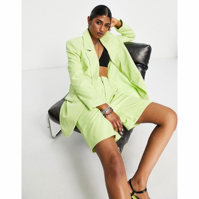 オンリー Only レディース スーツ・ジャケット アウター Oversized Blazer Co-Ord In Lime ライムグリーン