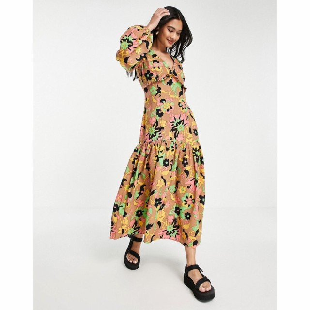 ネバーフリードレス Never Fully Dressed レディース ワンピース ミドル丈 ワンピース・ドレス Casey Printed Midi Dress In Multi マル