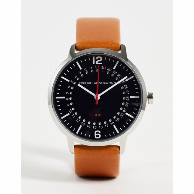 フレンチコネクション French Connection メンズ 腕時計 Real Leather Strap Watch In Tan Brown ブラウン