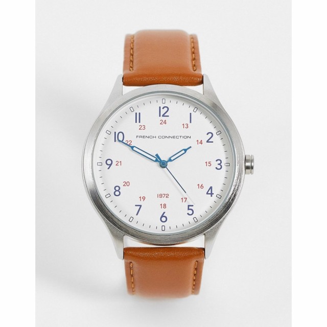 フレンチコネクション French Connection メンズ 腕時計 Minimal Watch With Real Leather Strap In Tan ブラウン