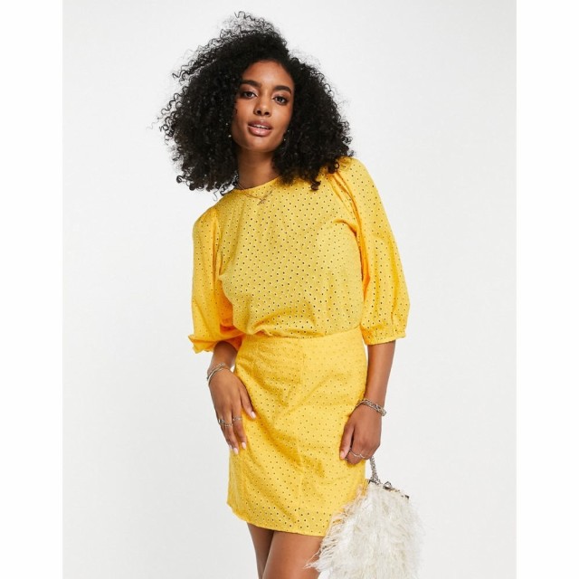 ワイ エー エス Y.A.S レディース ブラウス・シャツ トップス Broderie Co-Ord Top In Yellow アンバーイエロー