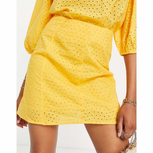 ワイ エー エス Y.A.S レディース ミニスカート スカート Broderie Co-Ord Mini Skirt In Yellow アンバーイエロー