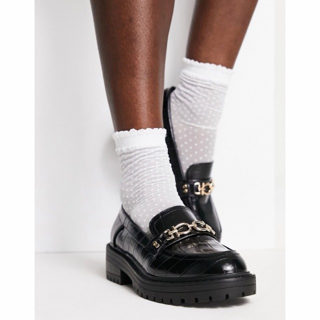 トップショップ Topshop レディース ローファー・オックスフォード シューズ・靴 Luka Chain Loafer In Black ブラック