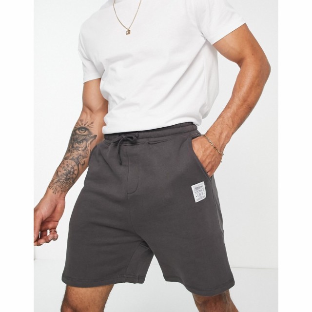 シックシルク SikSilk メンズ ショートパンツ ボトムス・パンツ Siksilk Co-Ord Oversized Jersey Shorts In Washed Black ブラック