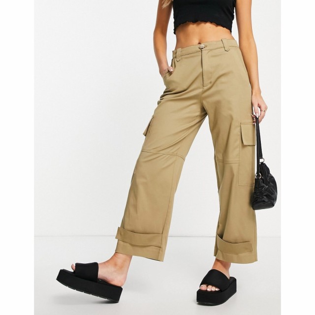 マンゴ Mango レディース カーゴパンツ ボトムス・パンツ High Waisted Wide Leg Cargo Trousers In Khaki カーキ