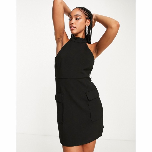 マンゴ Mango レディース ワンピース シフトドレス ワンピース・ドレス High Neck Shift Dress In Black ブラック